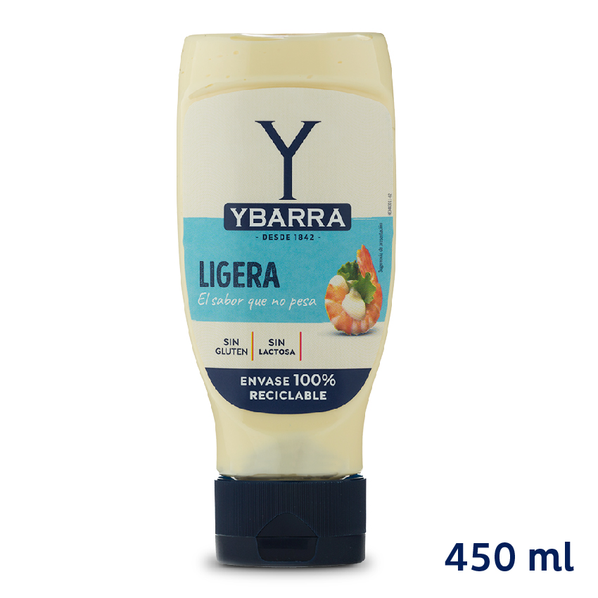 Mayonesa Ligera  Ybarra Bote boca abajo